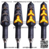 4PCS Motorcycle Indicators Flowing Turn Signal Lights Motorbike Turning Indicators 12V 12 LEDs Bulbs for Motorcycle Motorbike Scooter Quad Cruiser Off Road-Y Shape