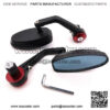 7/8" 22mm Motorcycle ATV Scooter Handle Bar End Rearview Side Mirrors - Image 2