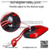 Red Motorcycle Motorbike 8mm 10mm Rearview Side Mirror ATV Scooter Bike Flame Fire - Image 5