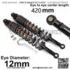 2Pcs Rear Air Shock Absorbers Suspension 420mm Rear ATV Quad Scooter Accessory Motor Motorcycle Air Damping Adjustable Dir Suspension Pocket Bike Motorcycle Shock Absorber - Image 2