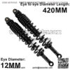 Shock Absorbers Motorcycle Air Shock Absorber 420mm Rear Motor Damping Adjustable Fit for ATV Quad Dir Suspension Scooter Parts Accessory - Image 2