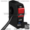 Motorcycle Handlebar Switch, 12V Motorcycle Handlebar Push Switch with USB, Light Control Switch 7/8" 22mm for Motorcycle Scooter ATVs Bicycles