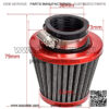 38mm 1 1/2" Red Air Filter Two 5mm Gas Red 5/16 Inline Fuel Filter Lifan 125cc Apollo 125 110cc Dirt Pit Bike GY6 49cc 50cc taotao ATM50 Moped Scooter 110cc 150cc 200cc Motorcycle ATV Quad (Red) - Image 2