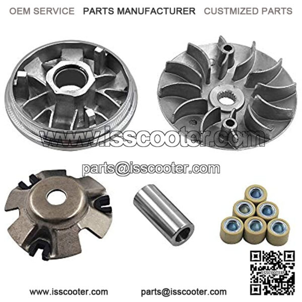 Complete Variator Kits for Gy6 125cc/150cc 152QMI/157QMJ Engine, Drive Wheel Assy Performance 14 Gram Rollers CVT Front Clutch for Scooter Atv and Gokart (GY6 125/150)