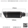 Universal Exhaust Muffler Silencer 1.5-2" Inlet Slip On Scooter Motorcycle Grom ATV Dirt Street Bike Overall Length 370mm (Black) - Image 2