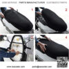 AUTUT Black Motorcycle Scooter Moped Seat Cover Seat Anti-Slip Cushion 3D Spacer Mesh Fabric, XX-Large - Image 2