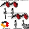 4 luces direccionales de 15 ledes, parte trasera delantera de aleaci  n de zinc, se adapta a la mayor  a de motocicletas, bicicletas de calle, scooter, Cruiser Chopper y m  s, carcasa cromada de luz roja