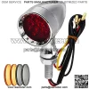 4 luces direccionales de 15 ledes, parte trasera delantera de aleaci  n de zinc, se adapta a la mayor  a de motocicletas, bicicletas de calle, scooter, Cruiser Chopper y m  s, carcasa cromada de luz roja - Image 3