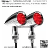 4 luces direccionales de 15 ledes, parte trasera delantera de aleaci  n de zinc, se adapta a la mayor  a de motocicletas, bicicletas de calle, scooter, Cruiser Chopper y m  s, carcasa cromada de luz roja - Image 4