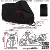 Cubierta para Motocicletas Bicicleta Impermeable Protecci  n - Protector de Motocicleta Con 2 Orificios de Bloqueo y el Bolso del Almacenaje XXXL (Todo negro) - Image 3