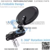 2pcs Motorcycle Bar End Mirrors, 3" Round Folding Universal Side Rear View Mirrors for Honda, Scooter, Suzuki, Yamaha, Kawasaki, Victory, Harley Davidson and More with 7/8" Handle Bars - Image 4