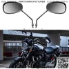 Universal Motorcycle Mirrors Motorcycle Accessories Rearview Side Mirror 8mm/10mm Adapter Compatible with Honda Kawasaki Suzuki Cruiser Scooter (Chrome