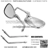 Universal Motorcycle Mirrors Motorcycle Accessories Rearview Side Mirror 8mm/10mm Adapter Compatible with Honda Kawasaki Suzuki Cruiser Scooter (Chrome - Image 2