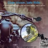 Bar End Mirrors,  Motorcycle Mirror 3 Inch Round Folding Rearview Convex Mirrors 7/8" Handlebar Compatible with Honda Scooter Kawasaki Victory Yamaha ATV - Image 2
