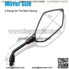 Universal Adjustable Motorcycle Rear View Mirror - Rhombus Convex Mirror with 10mm Clockwise Thread Bolt, 7/8" Mount Clamps for Handle Bar of Motorcycle, Scooter, Atv, Etc. - Image 3