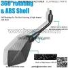 Universal Adjustable Motorcycle Rear View Mirror - Rhombus Convex Mirror with 10mm Clockwise Thread Bolt, 7/8" Mount Clamps for Handle Bar of Motorcycle, Scooter, Atv, Etc. - Image 4