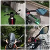 Universal Motorcycle Rearview Side Mirror for Motorbike Mirror Bolt 8MM 10MM (black) - Image 2