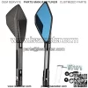 Universal Motorcycle Rearview Side Mirror for Motorbike Mirror Bolt 8MM 10MM (black) - Image 3
