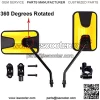 7/8" Handlebar Set of ATV Rear View Mirrors Replacement Compatible with Polaris ATV Sportsman Yamaha Suzuki Scooter Moped Dirt Bike Motorcycle Side View Mirrors - Image 2