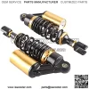 280mm Pair Rear Motorcycle Air Shock Absorbers Suspension Eye to Clevis Universal Compatible for Kawasaki Honda Yamaha Suzuki Black & Gold - Image 2