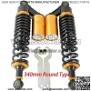 A Pair Adjustable 340mm Motorbike Air Shock Absorbers Universal Fit for Suzuki Yamaha Kawasaki ATV Go Kart Quad Dirt Sport Bikes (BlackGold, 340MM)