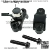 Aluminum 7/8" Motorcycle Handlebar Control Horn Start Switch Button Momentary Action with Two Bullet Connectors Black Button - Image 2