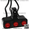 Waterproof 7/8   Motorcycle Switch, 12V Handlebar Three Control Kill Button Switch, Red Led Illuminated Motorcycle Control Kill Button Switch