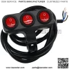 Waterproof 7/8   Motorcycle Switch, 12V Handlebar Three Control Kill Button Switch, Red Led Illuminated Motorcycle Control Kill Button Switch - Image 3