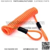 LORADAR 6 Feet Double-Ring Safety Cable for Lock, Motorcycle Bicycle Scooter Lock Safety Reminder Cable , Suitable for Scooter Motorcycle Brake disc, Portable Anti-Theft Cable(Orange)