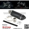 Shkalacar Motorcycle Exhaust Muffler, 38-51mm Black Small Hexagonv Oblique Tail Refit Exhaust Slip-on Fit for Motorcycles ATV Universal - Image 2