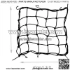 2 Package 6 Hook 15" x15" (40x40cm) Motorcycle Cargo Net for Helmet Motorbike Bikes Elasticated Bungee Cord Cargo Net Luggage Mesh Bungee Net Storage Tie Down Adjustable - Image 2