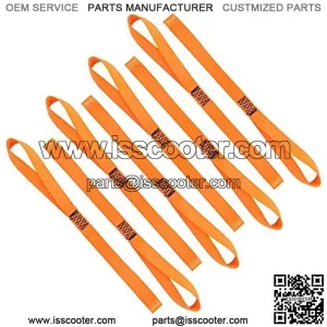XSTRAP Soft Loop Tie-Down Straps - 8PK 1-1/16 x 18 inches - 3600LB Breaking Strength, Loops for Securing Trailering of Bikes, ATV, UTV, Motorcycles, Scooters, Dirt Bikes, Lawn Equipment, Orange