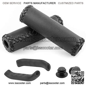 Bike Grips with Brake levers Sleeve, Bicycle Handlebar Grip, Sponge Leather Bike Grips Shock Absorbing, Effective Hand Fatigue Reduction, for BMX, Mountain, MTB, Beach Cruiser, Scooter etc.