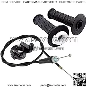 7/8" Twist Throttle Accelerator Handle Grips and Cable Set Fit for 50cc 90cc 110cc 125cc 140cc Dirt Bike Motorcycle