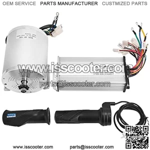 1800W Electric Brushless DC Motor Kit - 48V 5200rpm Brushless Motor with 32A Speed Controller and Throttle Grip Kit for Go Karts E-Bike Electric Throttle Motorcycle Scooter