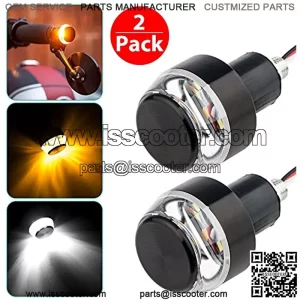 Motorcycle Turn Signal Light, 1 Pair Motorcycle Handlebar End Light, 12 LEDs Amber Lamp Scooter Blinker Flasher Resistor Front Light for Chopper Sportster Cruiser Cafe Racer Classic Vintage Motorbike
