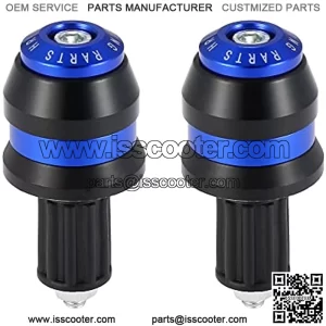 Motoforti 1 Pair Motorcycle Handlebar End Plugs 7/8" 22mm Universal Aluminum Alloy Handle Bar End Plugs Caps for Motorcycle Dirt Bike Scooter Blue