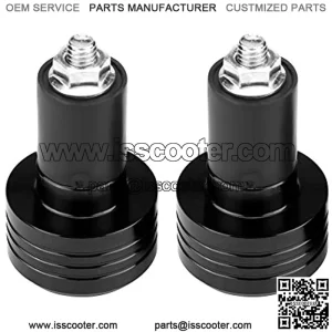 Handlebar Grips Bar End Plugs, Pair of 22mm Universal Aluminum Motorcycle Grip Handlebar Ends Weight Balance Plug(Black)