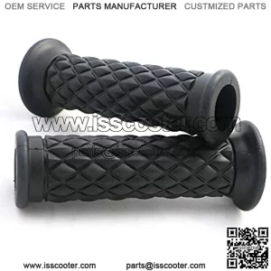 Motorcycle 7/8" Hand Grips Non Slip Rubber Open Bar End Thruster Grips Comfort Grip for 22mm 7/8 inch Handlebar Custom Racer Sport Street Bikes (Balck Grips)