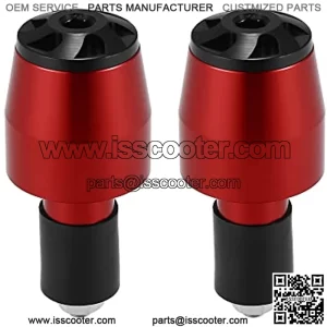 Motoforti 1 Pair Handlebar End Plugs 7/8" 22mm for Motorcycle Universal Aluminum Alloy Handle Bar End Plugs Caps Red