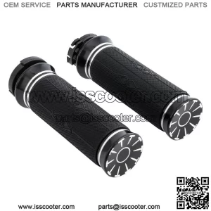 1" CNC Black Hand Grips Handlebar Fit For Harley Touring Road King Glide 96-07