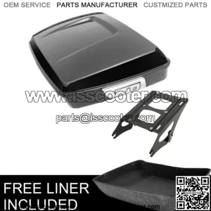10.7" Chopped Pack Trunk &Mounting Rack Fit For Harley Tour Pak Road King 14-23 (For: Harley-Davidson)