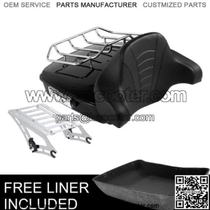 10.7" Chopped Pack Trunk Backrest Rack Fit For Harley Tour Pak Touring 2014-2023 (For: Harley-Davidson)