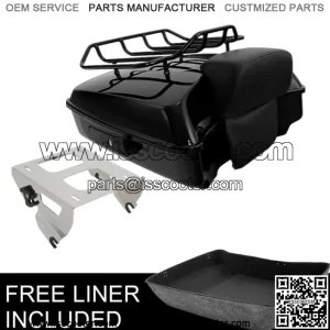 10.7" Chopped Trunk Backrest Solo Rack Fit For Harley Tour Pak Touring 2014-2023 (For: Harley-Davidson)