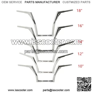 10/12/14/16/18" Rise Fat 1 1/4" Chrome Handlebar Fit For Harley Heritage Softail (For: Harley-Davidson)