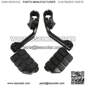 1-1/4" Highway Engine Guard Long Angled Foot Pegs Mount Fit For Harley Honda US (For: Harley-Davidson)