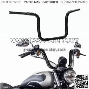 12" Rise Ape Hanger 1" Handlebar Fit For Harley Sportster 883 1200 Custom Black (For: Harley-Davidson)