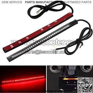 Led Strip Light for Motorcycle Bike Tail Brake Stop Running Turn Signal Lights License Plate Lamp 12V Red Yellow Pack of 2