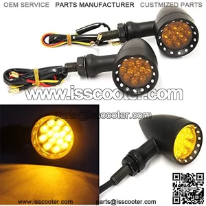 2pcs Amber CNC Motorcycle Bullet LED Turn Signal Light Blinker Indicator Front Rear Tail Light Compatible with Honda HarleyYamaha Suzuki Kawasaki