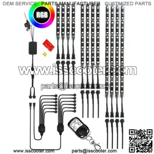 12PC LED Strip Custom Golf Cart Lighting Under Glow Neon for Club Car EZGO